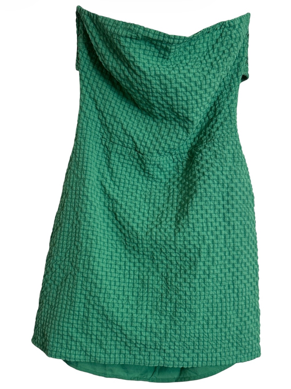 Le Lis Green Textured Strapless Mini Dress